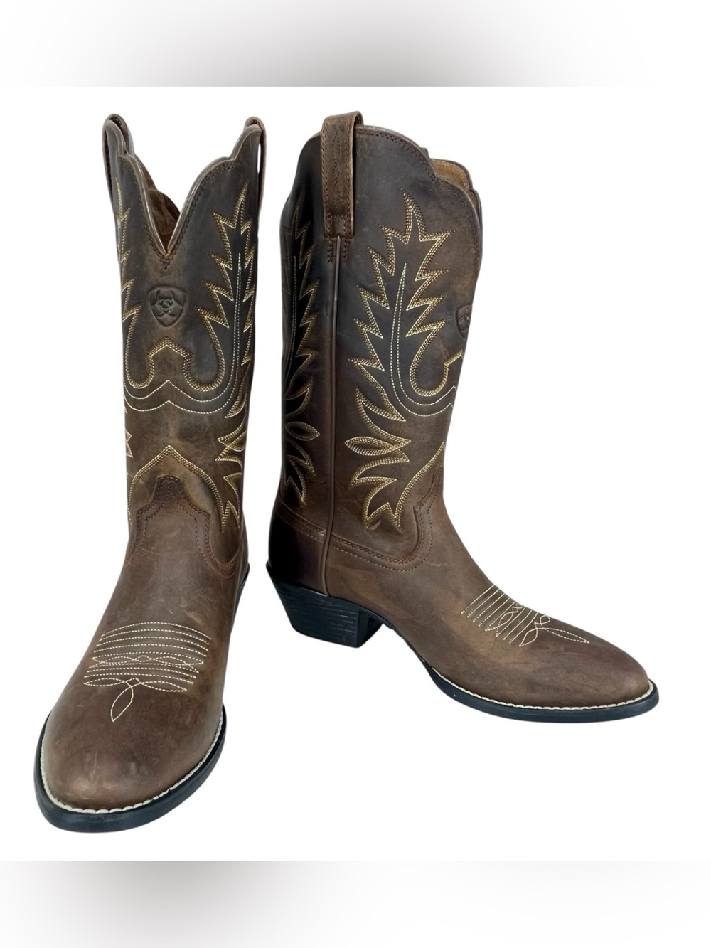Ariat Women’s Brown Leather Western Cowboy Boots Size 6 C Wide Style 100010210